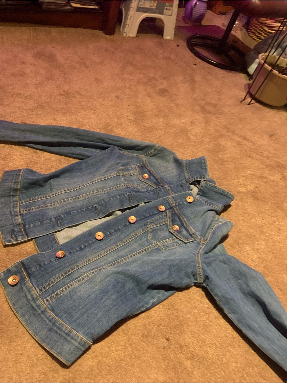 Women's Light Blue Denim Button-Front Jacket